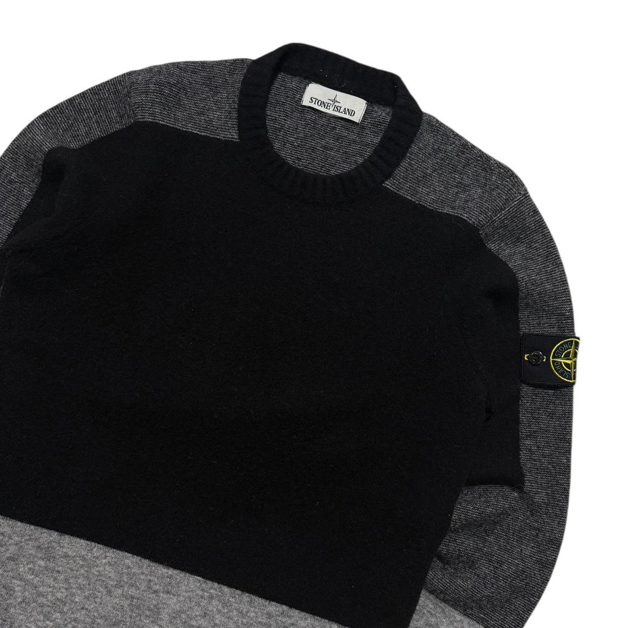 Stone Island Wool Pullover Crewneck | Small, Black and Grey