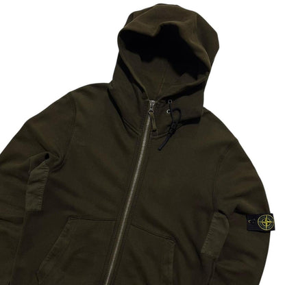 Stone Island Brown Zip Up Hoodie