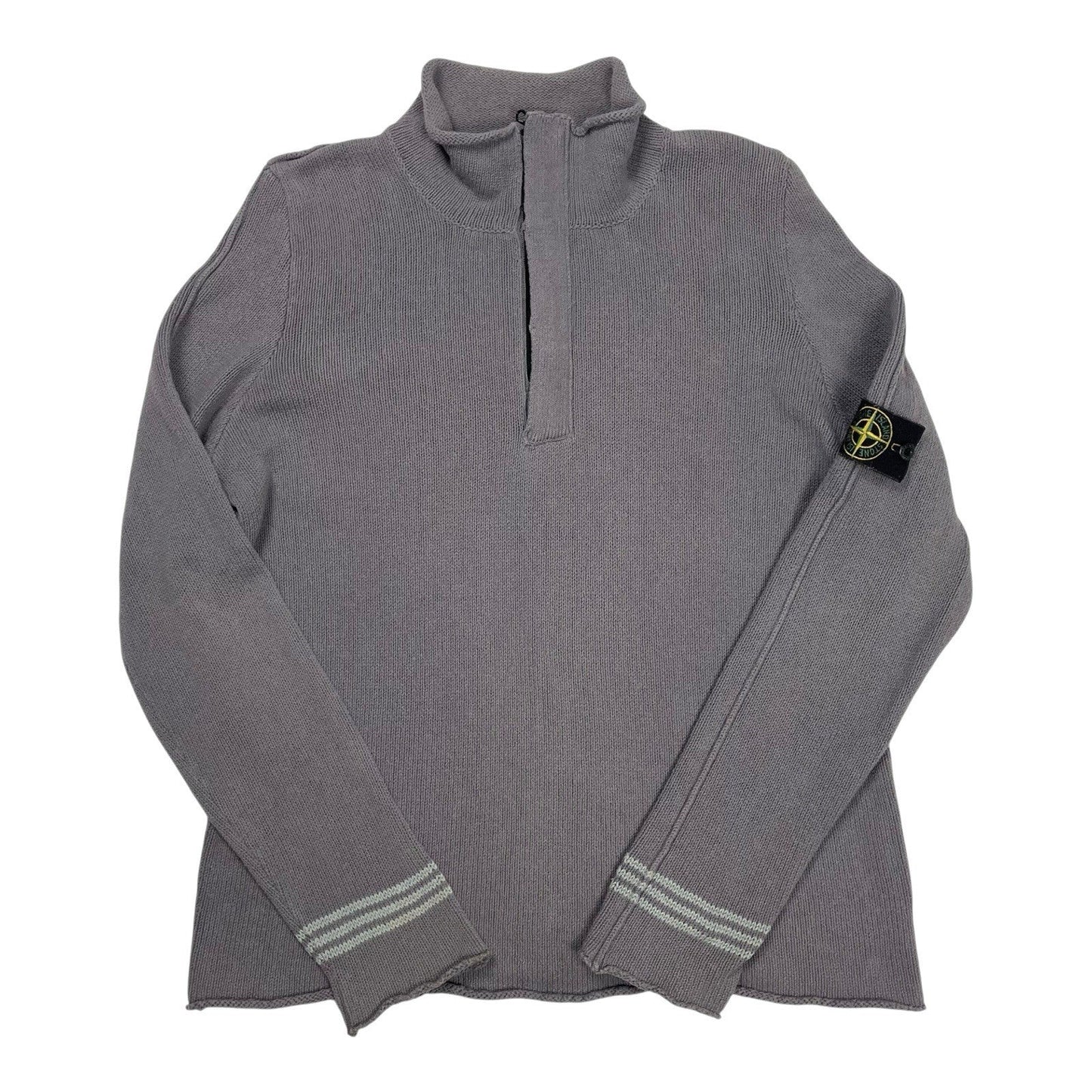 Vintage Stone Island Quarter Zip Jumper, Size L | O/S, Grey
