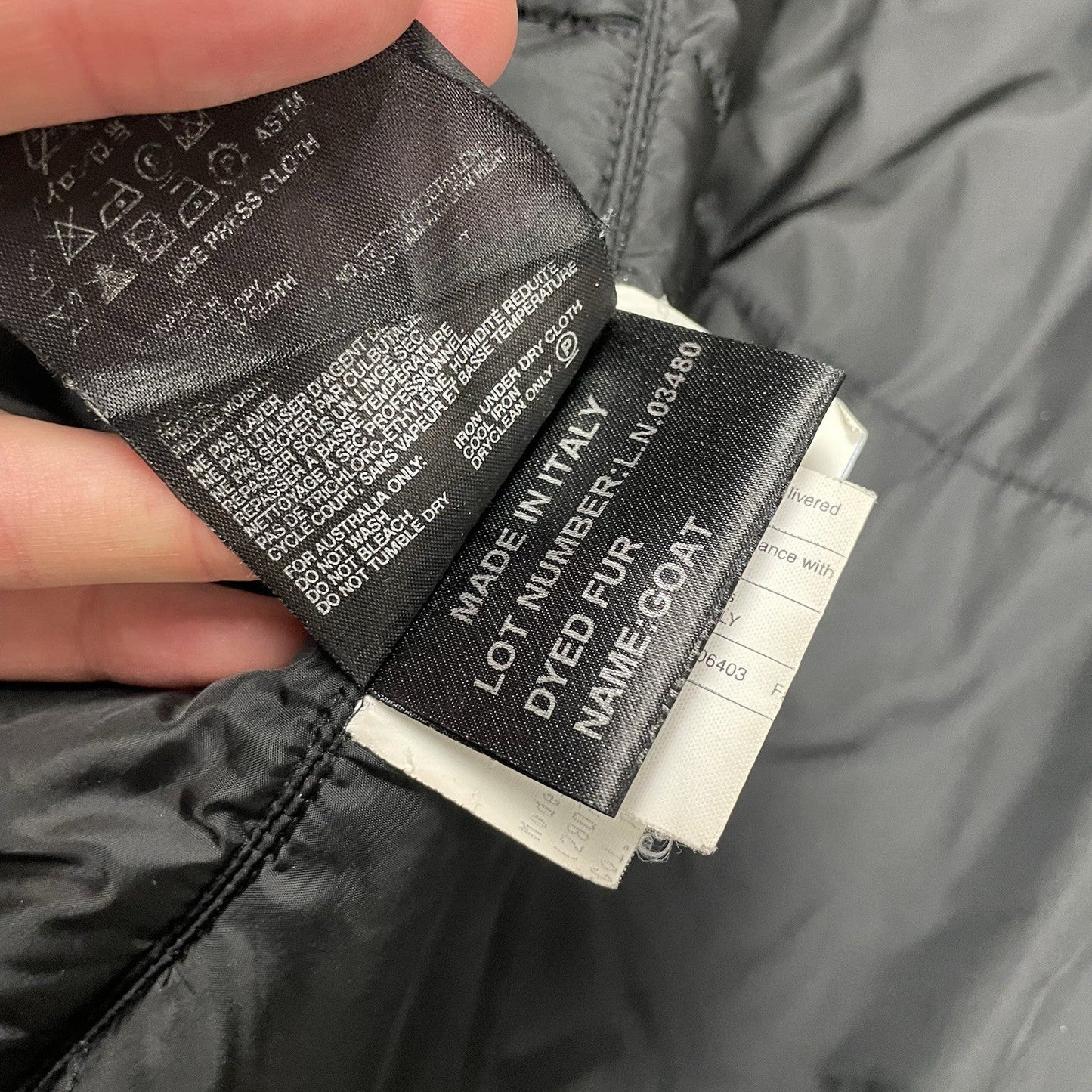 Prada Goretex Jacket Fur Trim, Size Large | O/S, Black