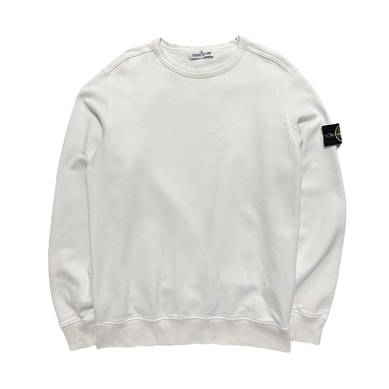 Stone Island White Pullover Crewneck