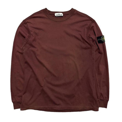 Stone Island Burgundy Thin Pullover Crewneck