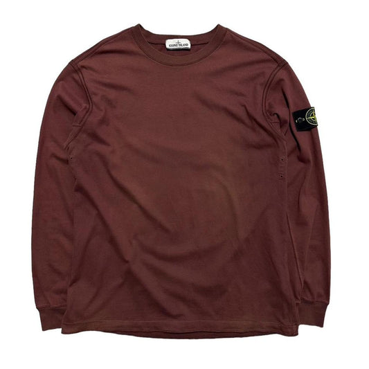 Stone Island Burgundy Thin Pullover Crewneck