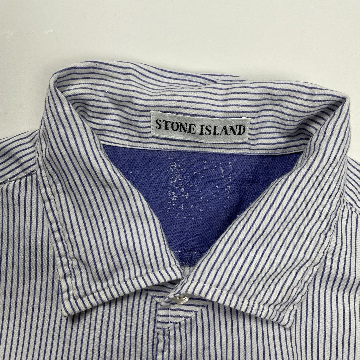 Vintage Stone Island Marina Striped Shirt, Size Large | O/S, Blue and White