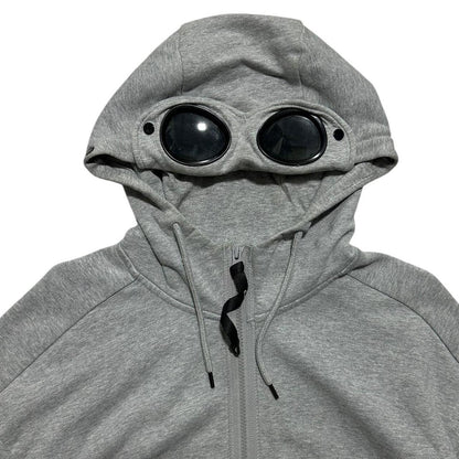 CP Company Grey Full Zip Goggle Hoodie | Small, Grey