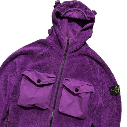 Stone Island Sherpa Fleece Jacket | Medium, Purple