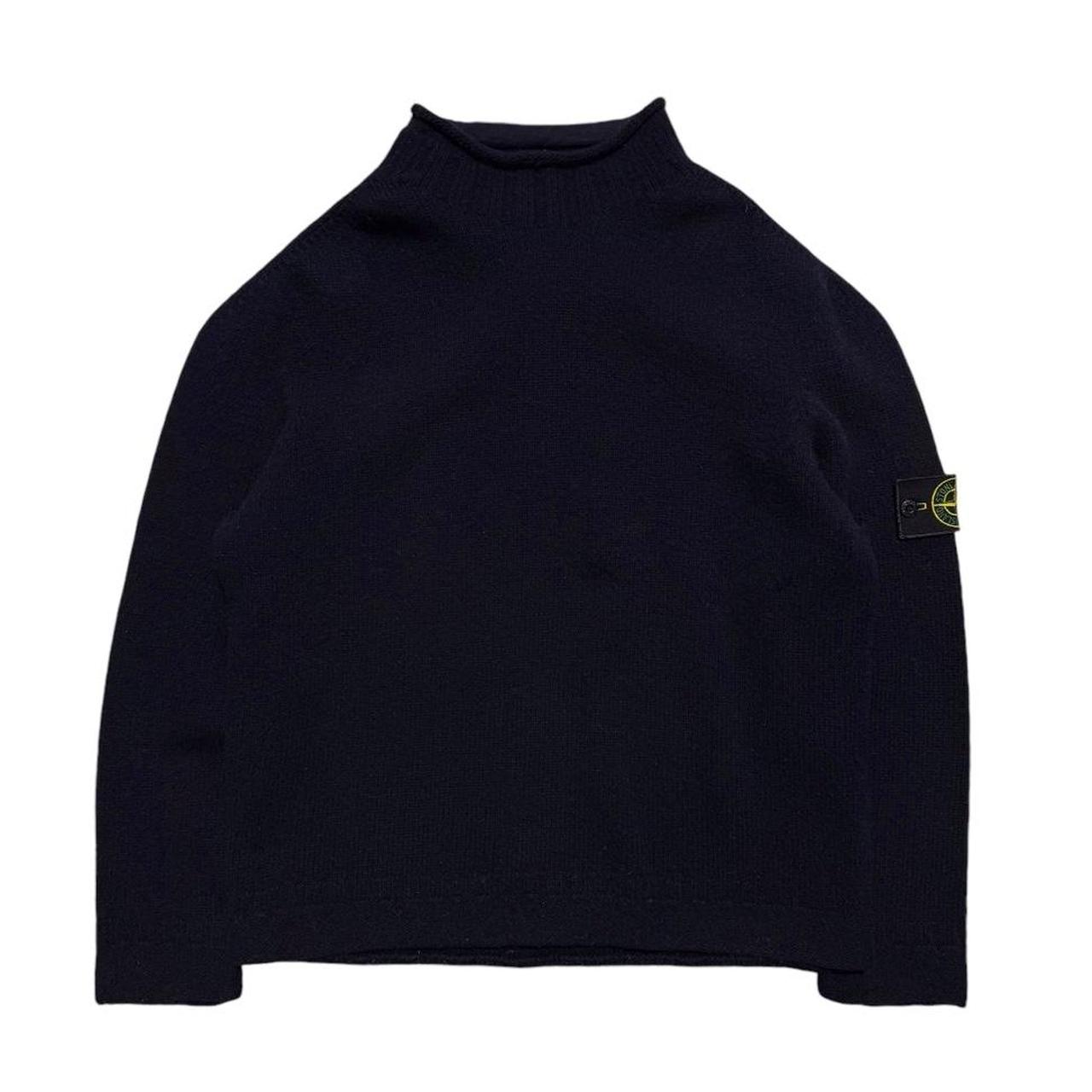 Stone Island 2000s Navy Mock Neck Pullover