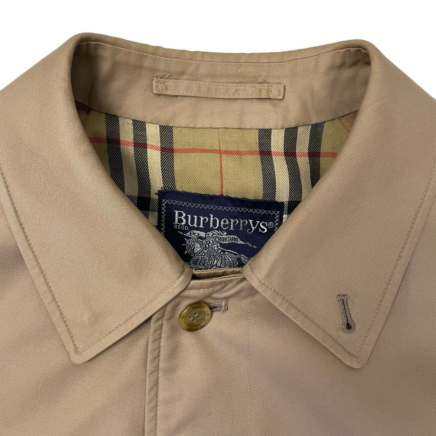 Vintage Burberry Nova Check Trench Coat, Size 50 | O/S, Beige