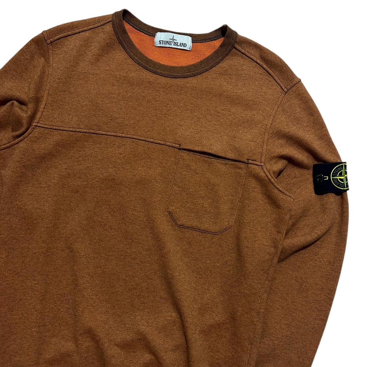Stone Island Orange Pullover Crewneck