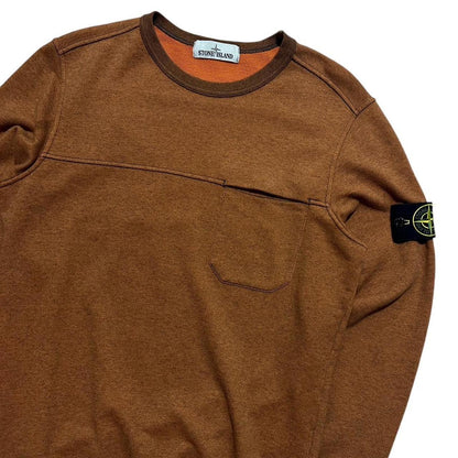 Stone Island Orange Pullover Crewneck