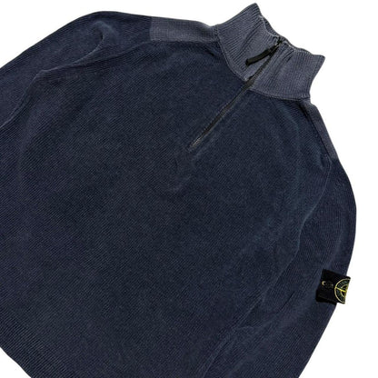Stone Island Ribbed Cotton Quarter Zip