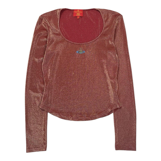 Vivienne Westwood Lurex Top, Size Medium | O/S, Red