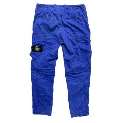 Stone Island Blue Canvas Cargos