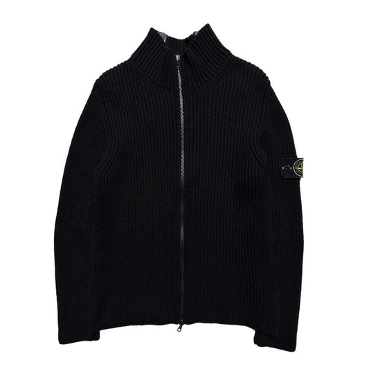 Stone Island Black Ribbed Full Zip - Known Source