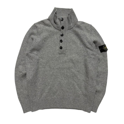 Stone Island Wool Pullover | Large, Heather Grey