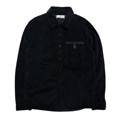 Stone Island Black Heavy Corduroy Shirt | Large, Black