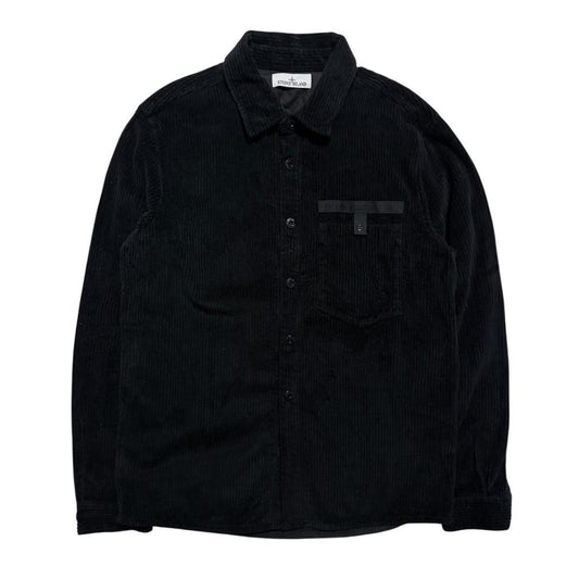 Stone Island Black Heavy Corduroy Shirt | Large, Black