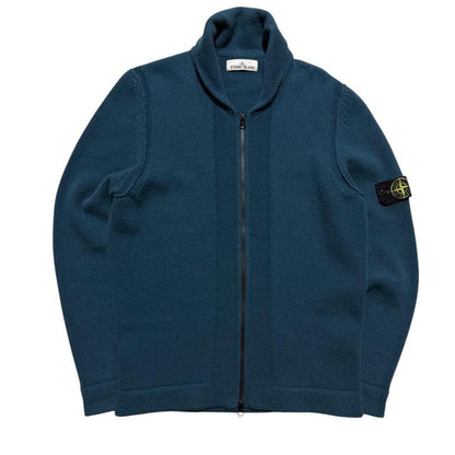 Stone Island Knit Full Zip | Large, Teal