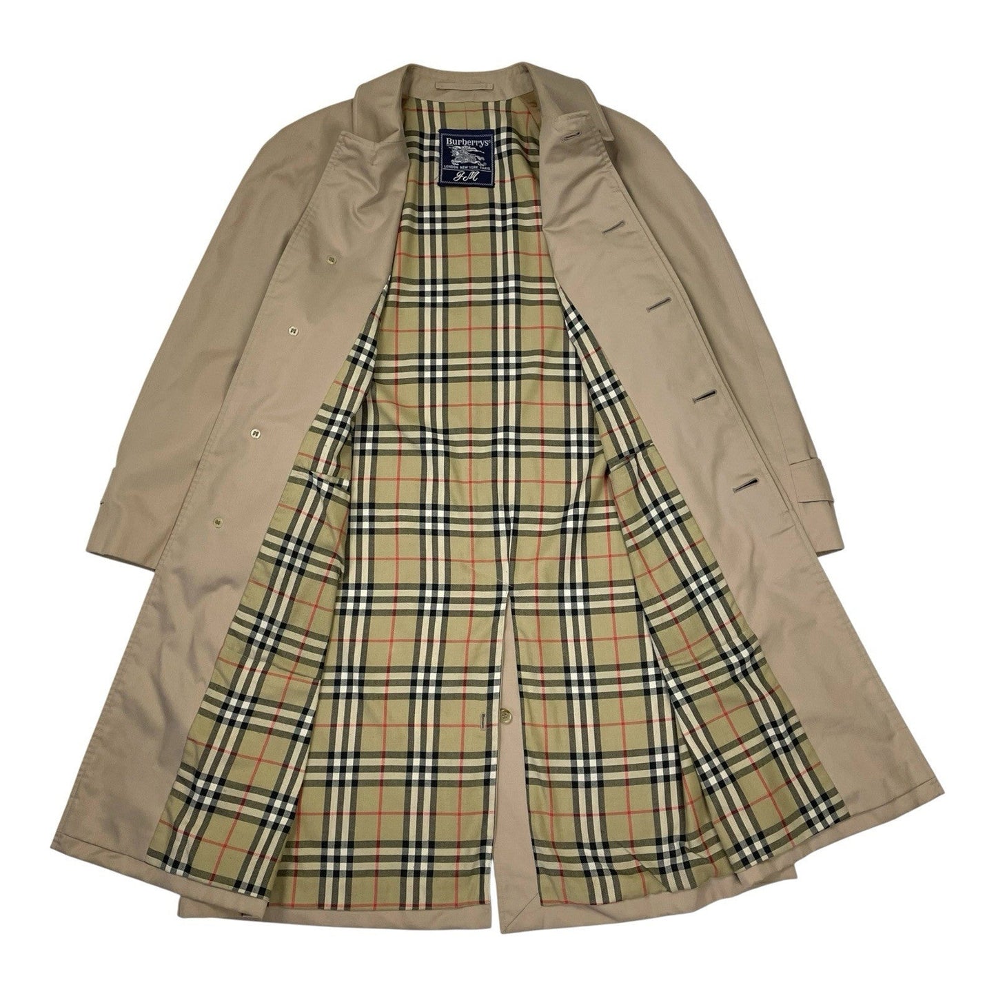 Vintage Burberry Nova Check Trench Coat, Size 50 | O/S, Beige