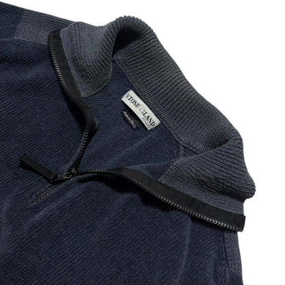 Stone Island Ribbed Cotton Quarter Zip