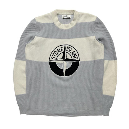 Stone Island Baby Blue Knit Compass Crewneck