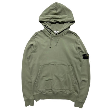 Stone Island Green Pullover Hoodie | Large, Green