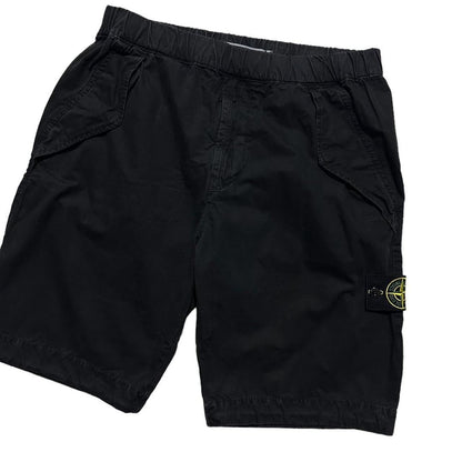 Stone Island Black Canvas Shorts