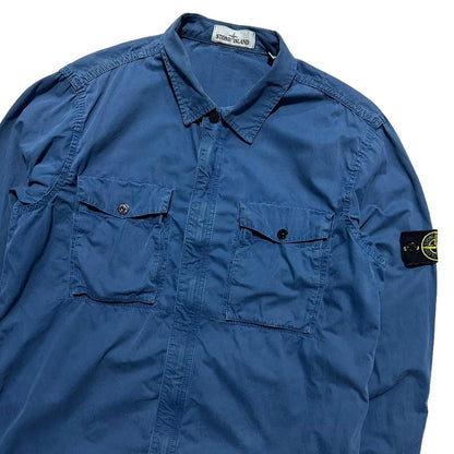 Stone Island Blue Double Pocket Overshirt - Known Source