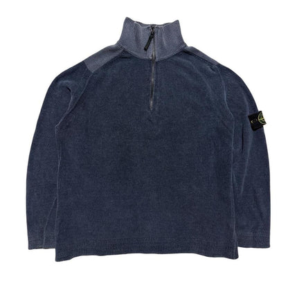 Stone Island Ribbed Cotton Quarter Zip