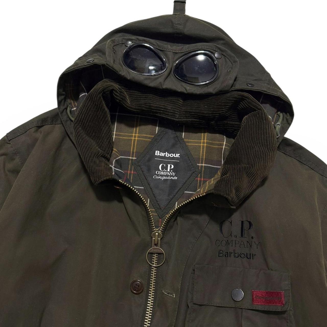 CP Company Barbour Wax Goggle Jacket | Large, Olive