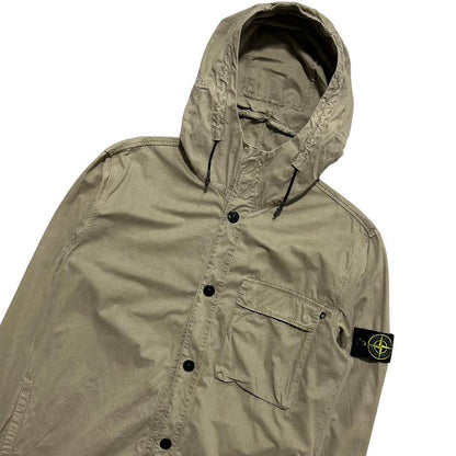 Stone Island Biege Canvas Hooded Jacket