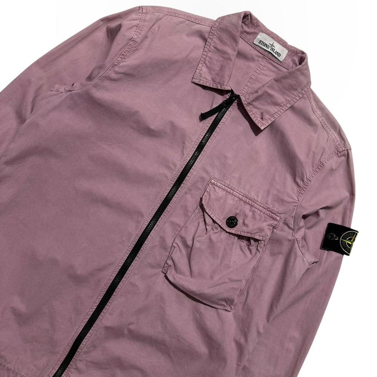 Stone Island Canvas Overshirt | Medium, Mauve