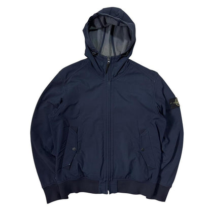 Stone Island Navy Hooded Soft Shell Jacket