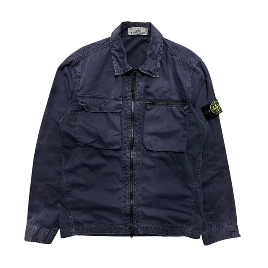 Stone Island Navy Canvas Overshirt