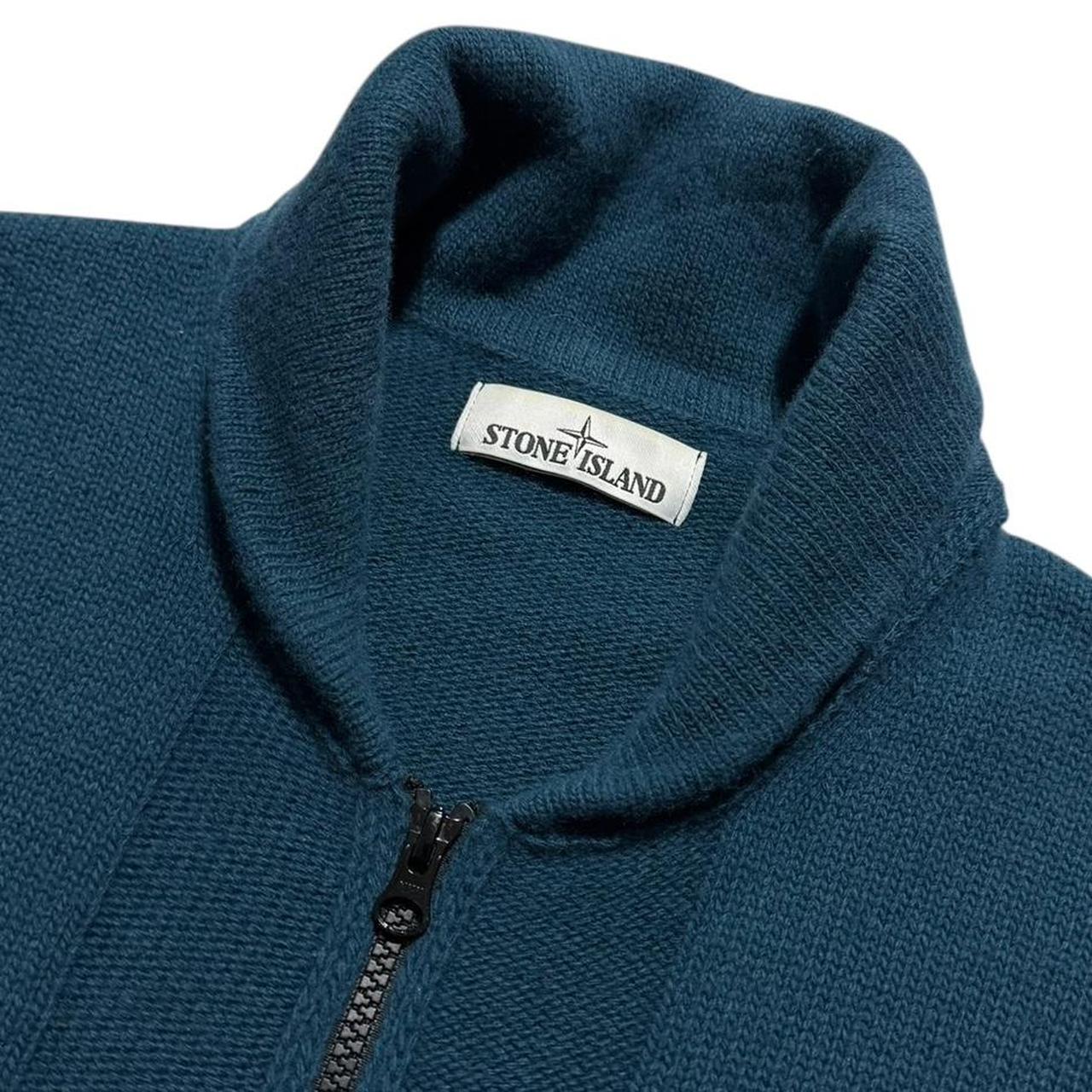 Stone Island Knit Full Zip | Large, Teal
