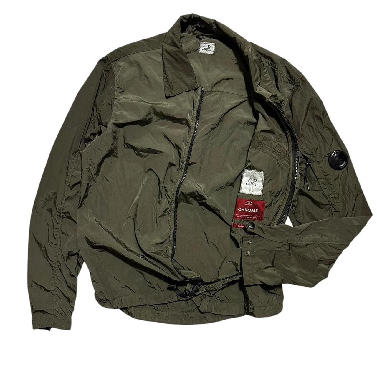 CP Company Nylon Chrome Overshirt | Medium, Olive Green