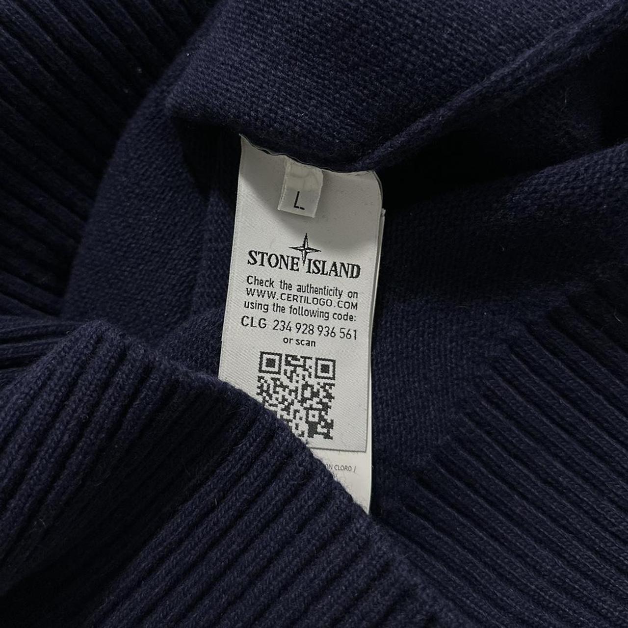 Stone Island Blue Knit Pullover Crewneck