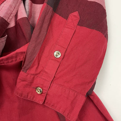 Burberry Nova Check Plaid Popover Shirt, Size UK 8 | O/S, Red