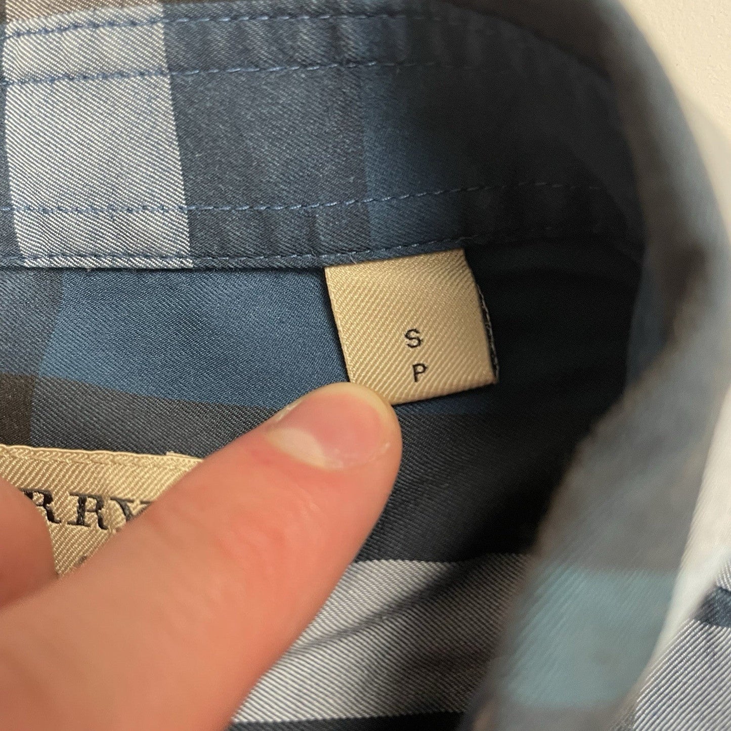 Burberry Nova Check Shirt, Size Small | O/S, Blue