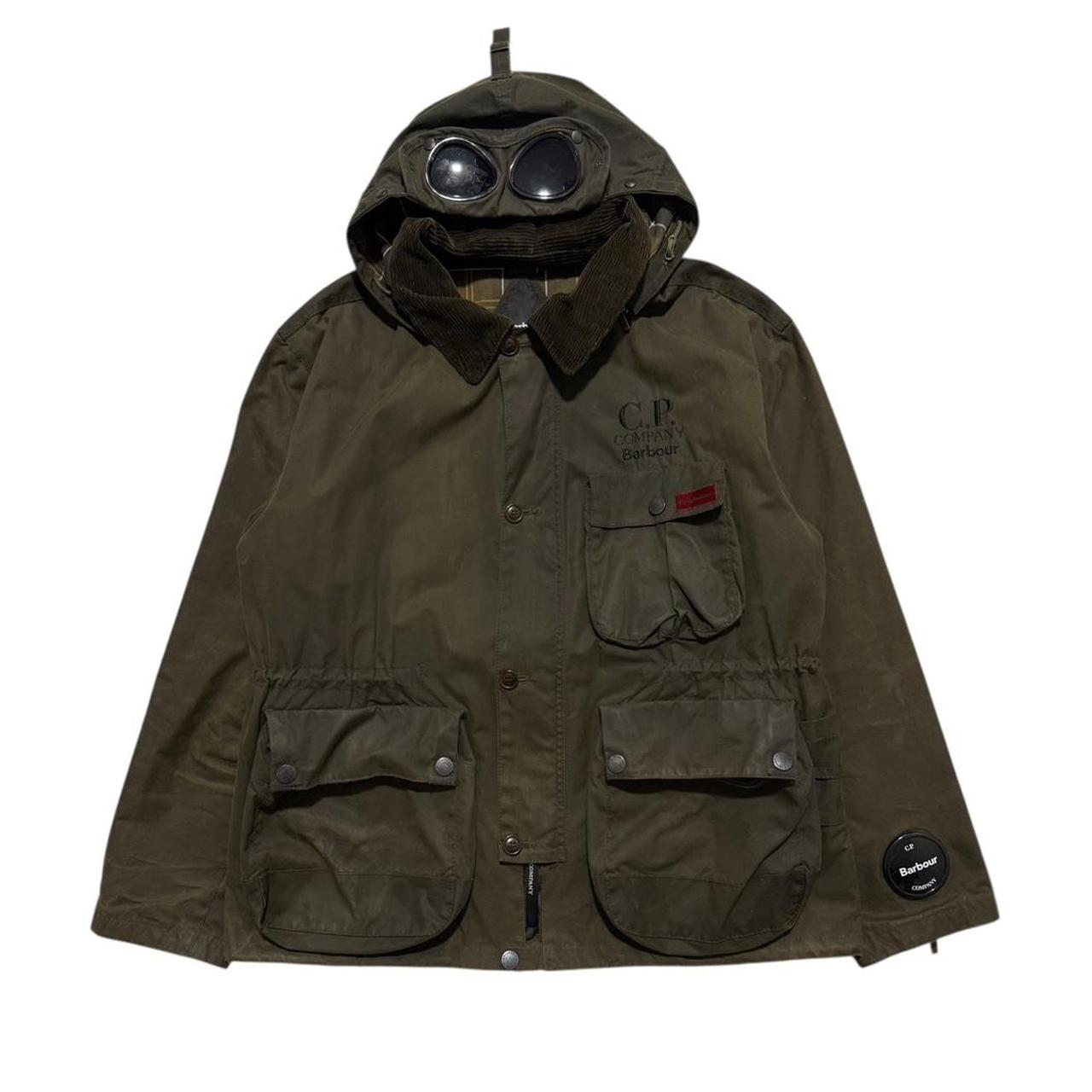 CP Company Barbour Wax Goggle Jacket | Large, Olive