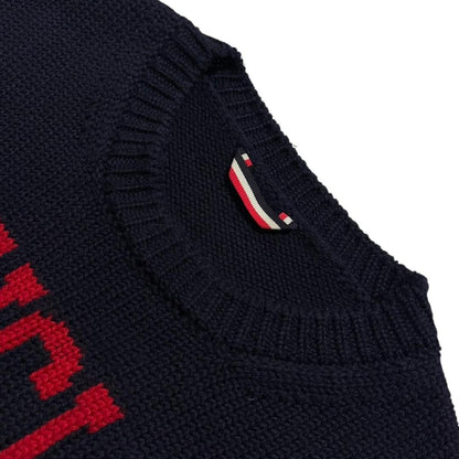 Moncler Navy Wool Knit Pullover