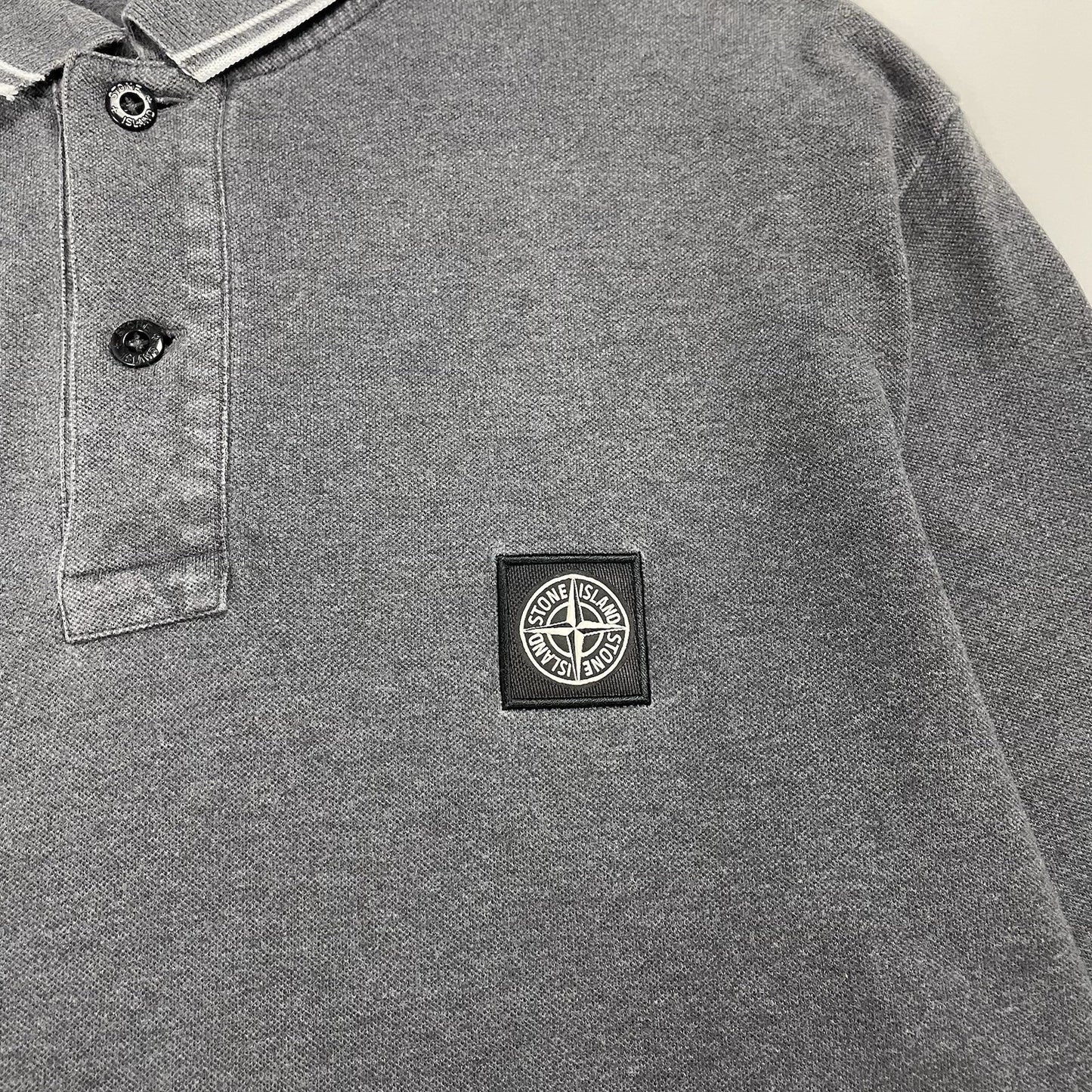 Stone Island Long Sleeve Polo, Size XXL | O/S, Grey