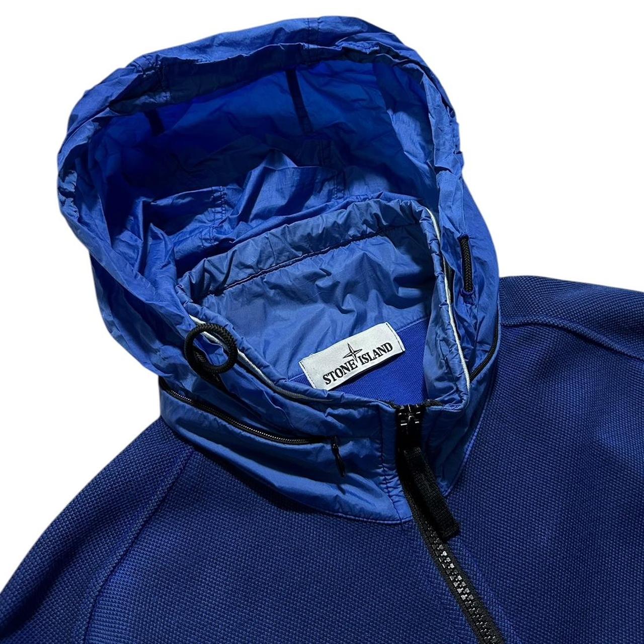 Stone Island Blue Zip Up Hoodie