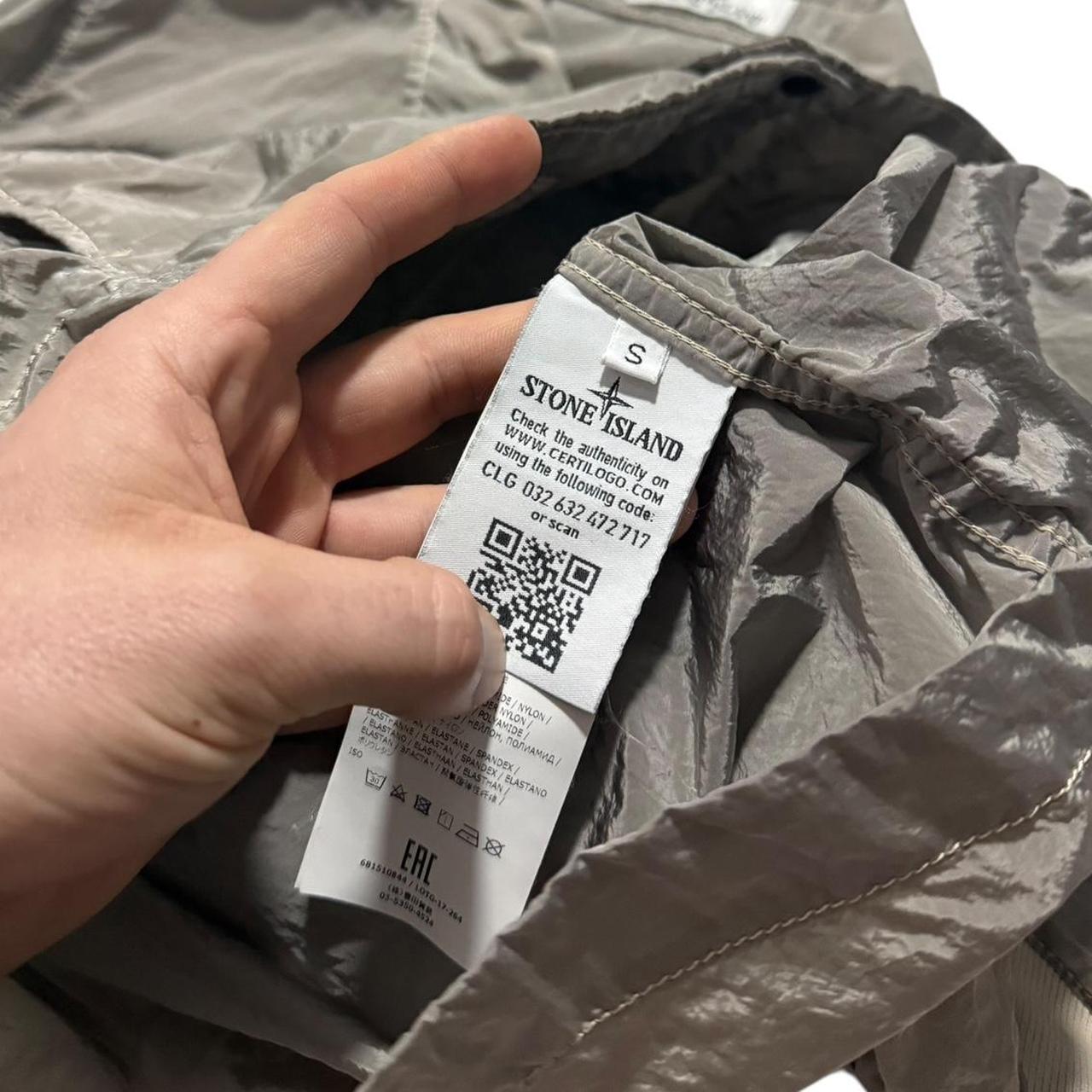 Stone Island Nylon Metal Overshirt | Small, Metallic Grey