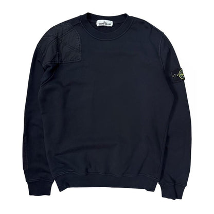 Stone Island Navy Shoulder Patch Crewneck