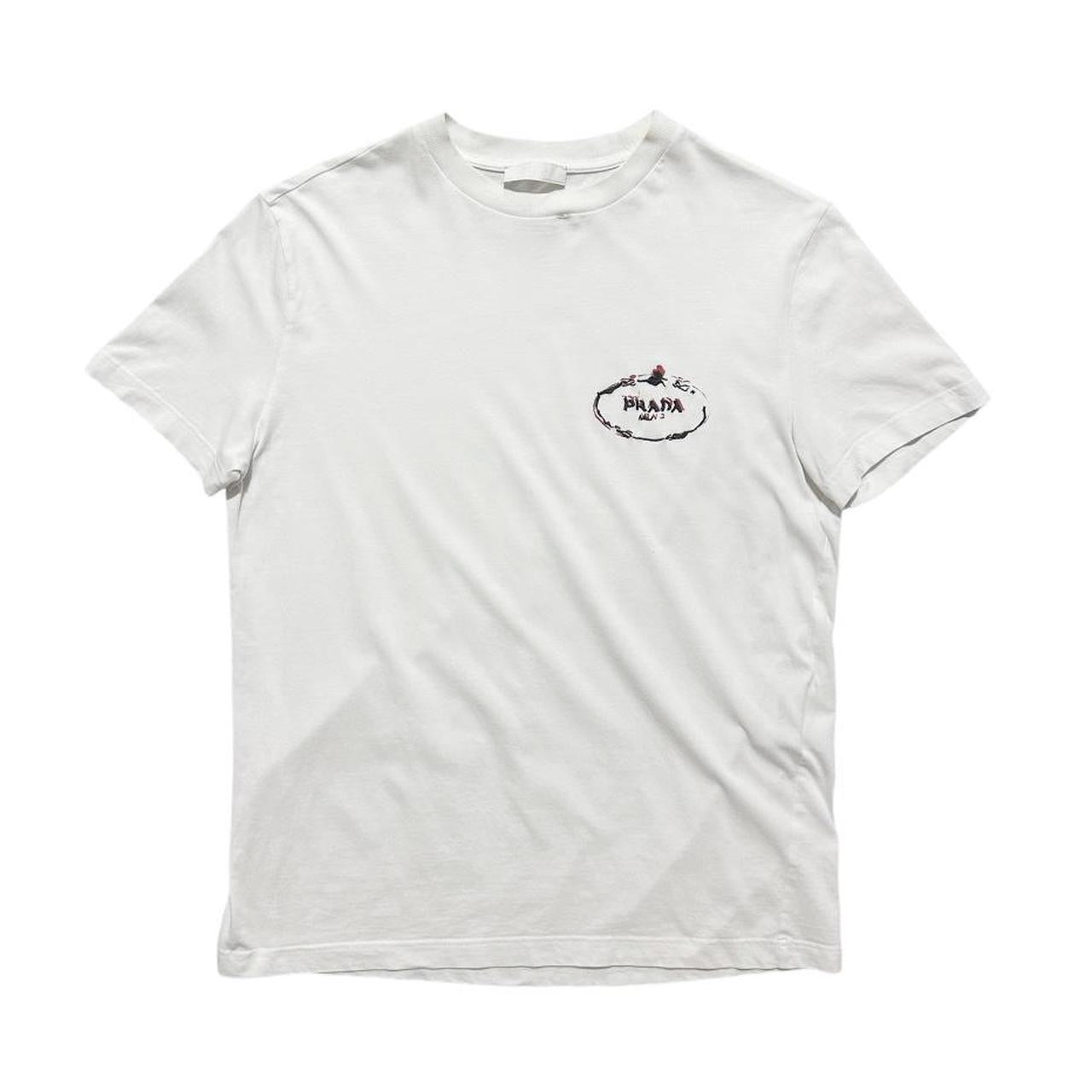 Prada White Print T-Shirt | XL, White