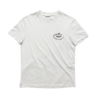 Prada White Print T-Shirt | XL, White