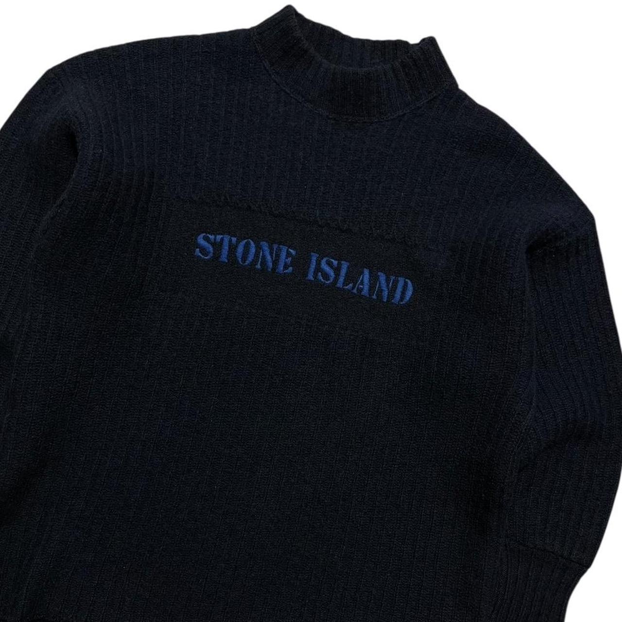 Stone Island Late 80's Heavy Knit Pullover Jumper | Large, Navy