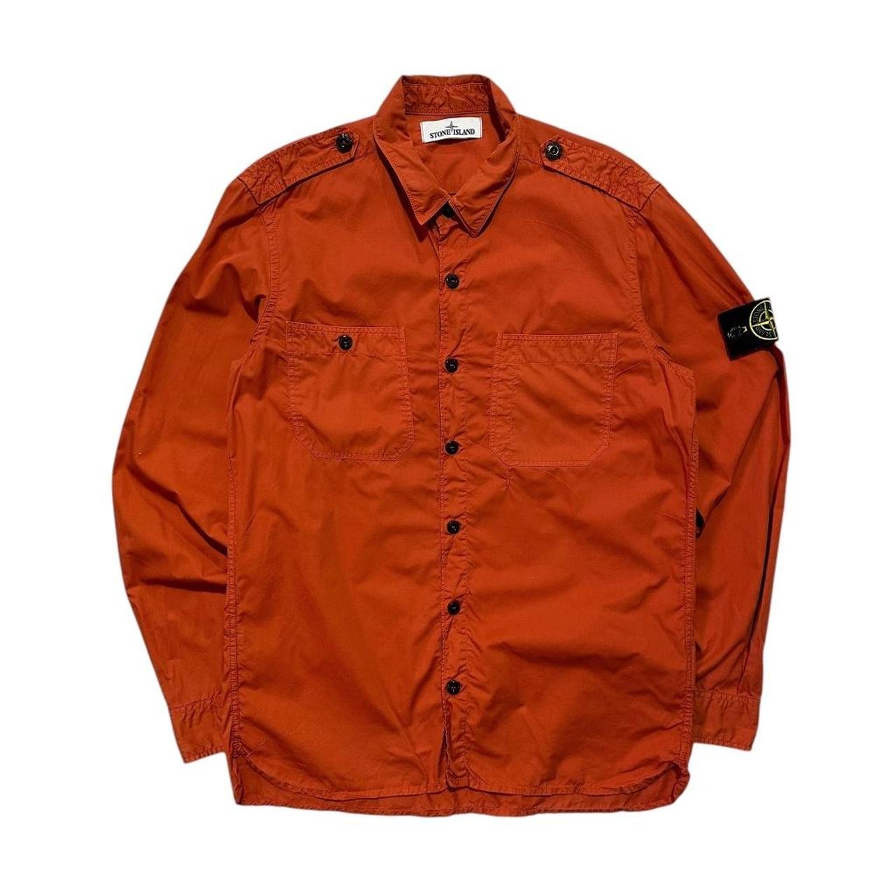 Stone Island Orange Button Overshirt