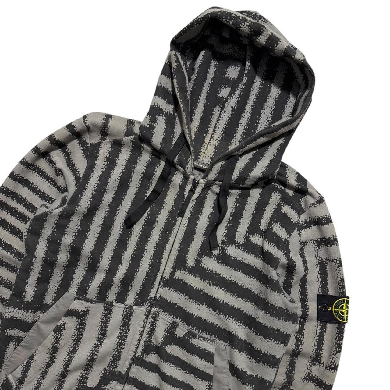 Stone Island Maze Print Zip Up Hoodie